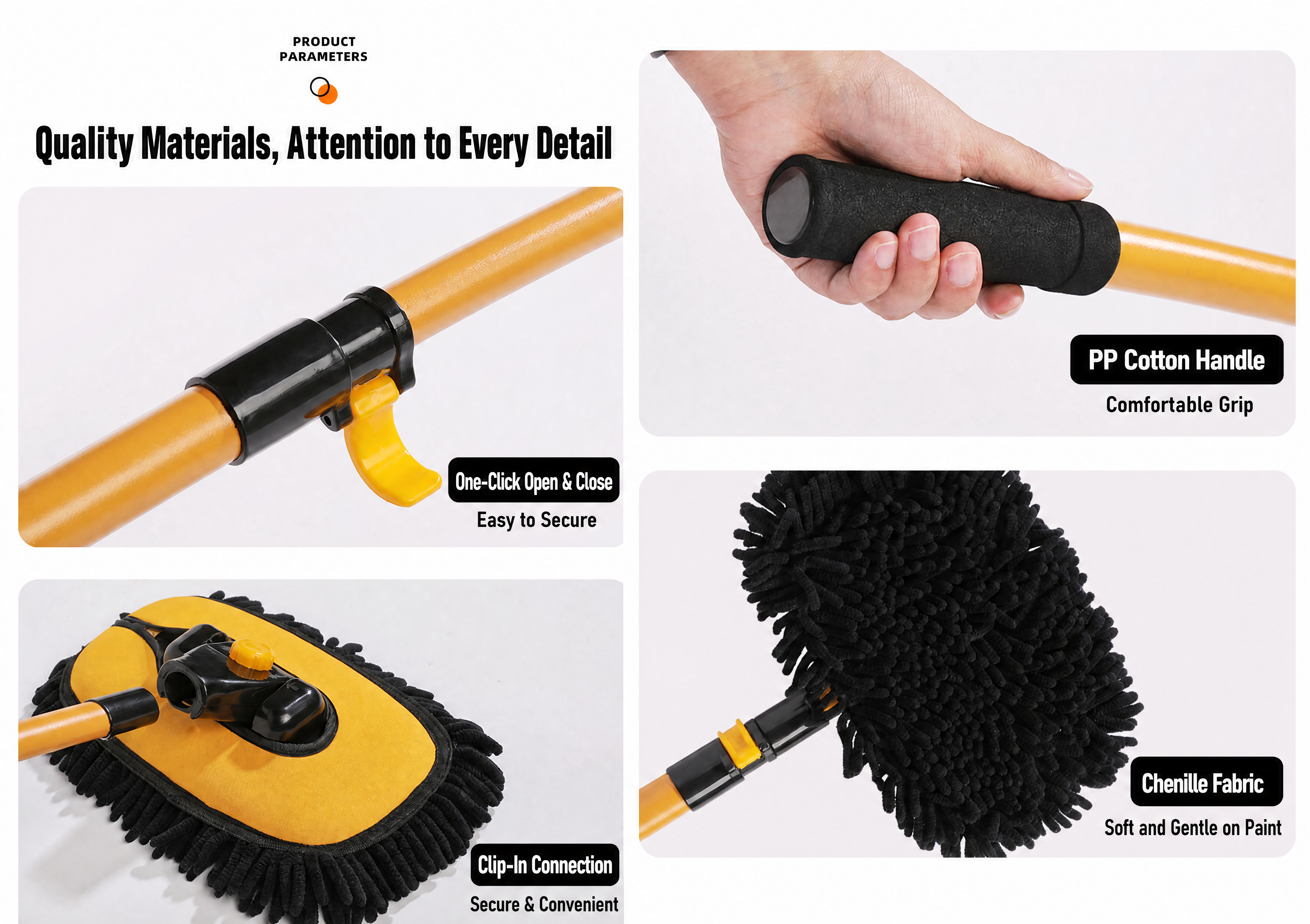 Car Wash Brush Mop Microfiber Car Washing Sponge with Long Handle