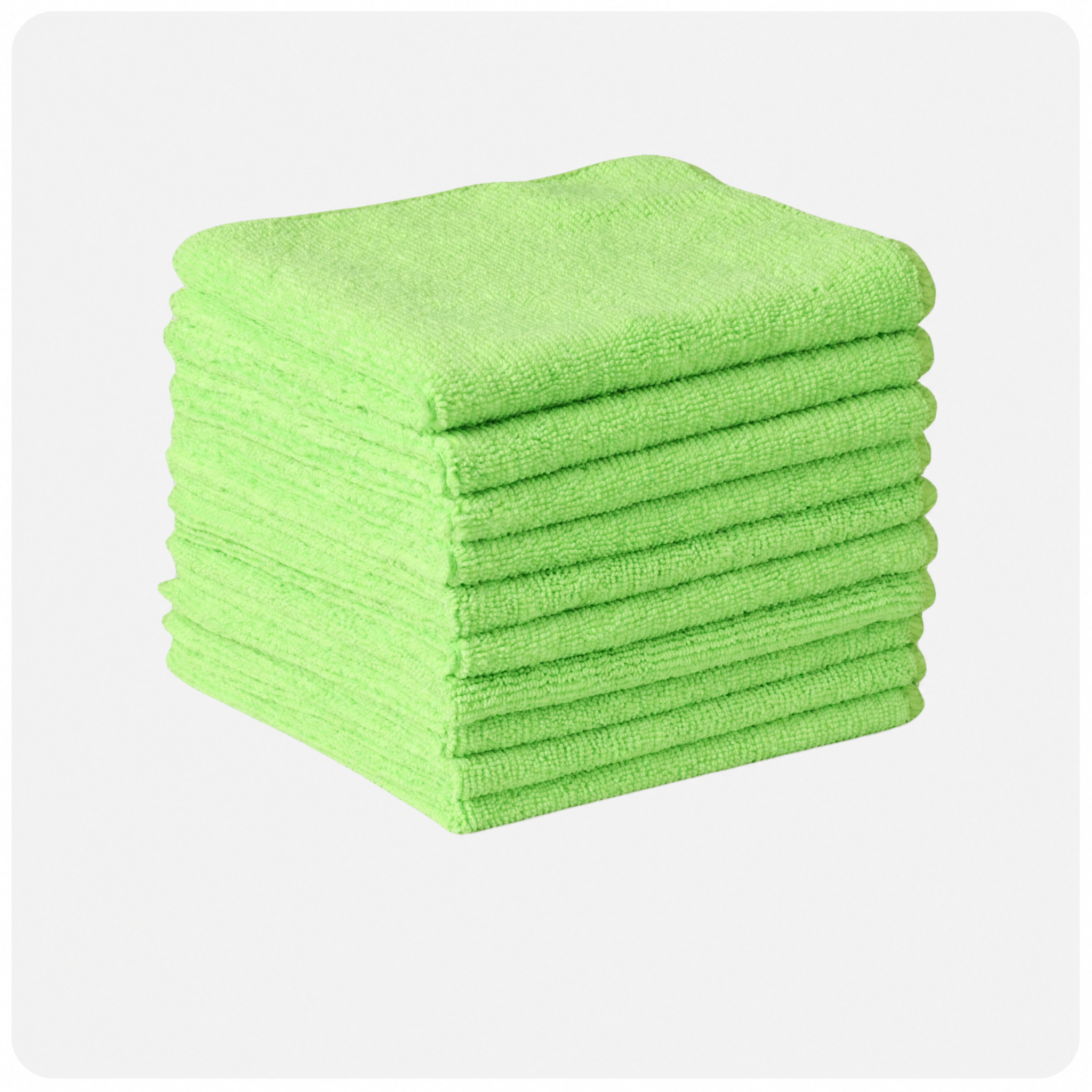 Microfiber Cleaning Cloth Light Green - 5 Pcs- High Performance - 1200 Washes, Ultra Absorbent Towels Weave Grime & Liquid for Streak-Free Mirror Shine - Car Washing Cloth