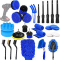26Pcs Professional Car Detailing Drill Brush Attachment Set - All-in-One Power Auto Cleaning Kit for Wheels, Tires, Interior & Air Vents - Deep Scrubber Tools (Drill Not Included)