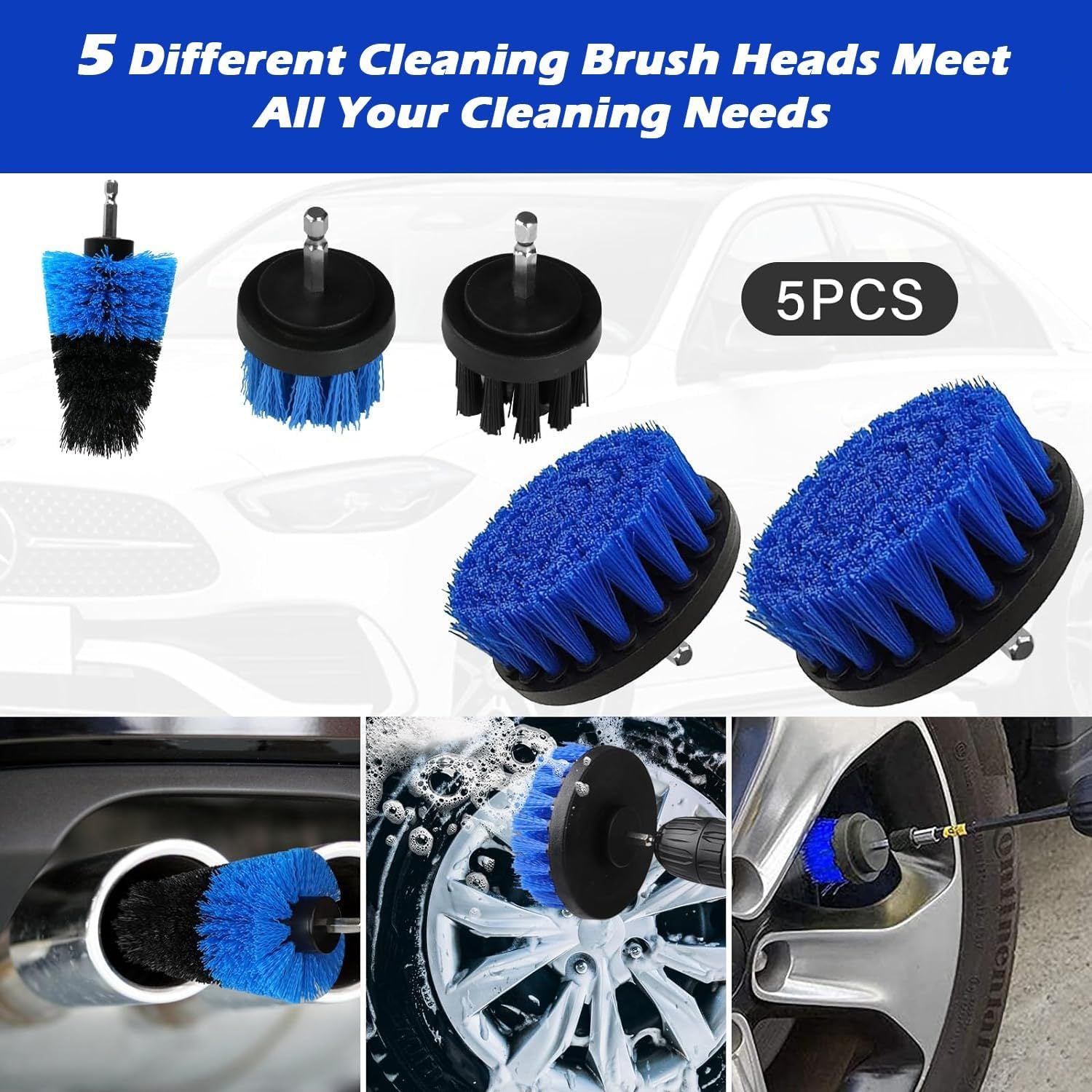26Pcs Professional Car Detailing Drill Brush Attachment Set - All-in-One Power Auto Cleaning Kit for Wheels, Tires, Interior & Air Vents - Deep Scrubber Tools (Drill Not Included)