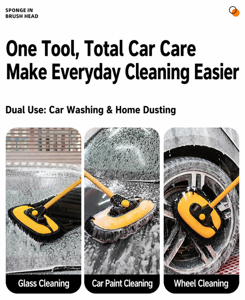 Car Wash Brush Mop Microfiber Car Washing Sponge with Long Handle