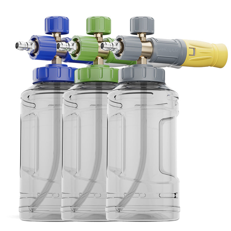 Multiple adapter options available high-pressure car wash PA pots and related car cleaning tools.